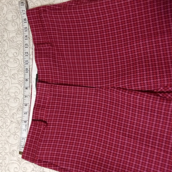 NWT! Ann Taylor Sophia Pants In Pink Houndstooth - Picture 7 of 10
